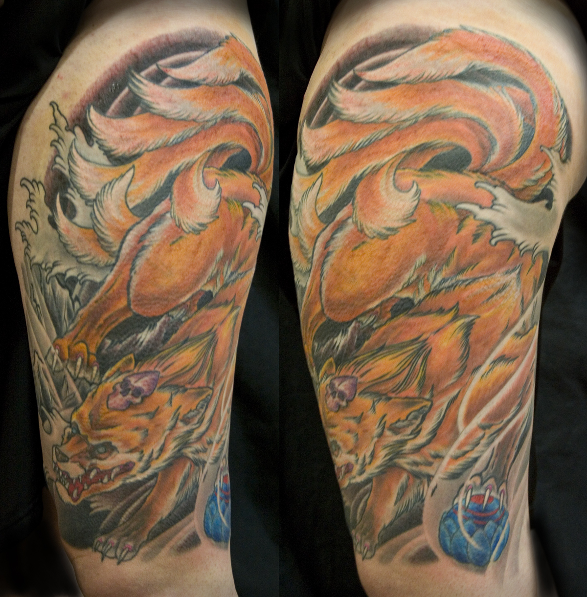 Iron Cypress | Japanese Kitsune Tattoo by Chris Walkin of Iron Cypress